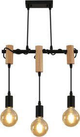 Comely Lovely 3 Light Pendant Light For Dining Room In The Industry Style, Adjustable Pendulum Lamp With E27 Socket, Chandelier In The Vintage-Style For Dining Room, Hallway, Caf????¡§??|, Bar (Without Bulb)