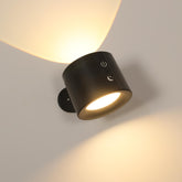 Comely Indoor Wall Light, 360 degree Rotatable Touch Control Wall Lamps, LED Wall Light Dimmable 3000K/4500K/6500K for Living Room Bedroom Hallway Staircase (Black)