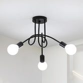 Comely Industrial Ceiling Light E27, 3-Light Ceiling Lamp Metal Black, Creative Chandelier For Bedroom Living Room Dining Room Hallway Kitchen, Dia40cm (Without Bulb)