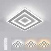 Comely LED Ceiling Light Dimmable Square for Living Room, 52W 5850LM 40cm White Modern Square LED Ceiling Lamp with Remote Control for Living Room Bedroom, Dimmable 3000K-6500K