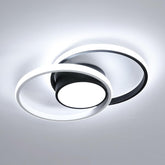 Ceiling Light - Black & White Metal Frame, White Light