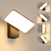 Comely 16W LED Outdoor Wall Light, IP65 Waterproof, 350° Rotatable Modern Exterior Lamp, Black, Cool White 6500K, Hardwired with On/Off Switch