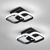 Comely 2 Packung LED Deckenleuchten Modern, 24W 2700LM Kleine quadratische LED Deckenleuchte, Innenbeleuchtung für 1r Schlafzimmer, Wohnzimmer, Gang, Weißes Licht 6500K, Negro, 24cm
