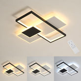 Comely LED Ceiling Light Rectangular 50cm Dimmable with Remote Control 46W Modern Black White Color Temperature Adjustable 3000K to 6500K Ceiling Light for Living Room Bedroom Kitchen