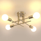 Comely Ceiling Lamp Vintage E27, 4-Light Sputnik Ceiling Light Retro, Chandelier Industrial for Living Room, Bedroom Kitchen (Silver)