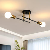 Comely Ceiling Lamp Living Room Industrial, 2 Light Ceiling Light, Ceiling Lamp Sputnik Black Gold Chandelier, E27 Bedroom Lamp Pendant Lamp Dia38cm