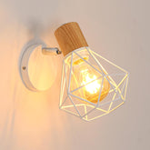 Comely E27 Wall Light Industrial Wood, Vintage Wall Lamp 360 degree Adjustable Wood, Metal Ceiling Spotlight Wall Light Indoor for Bedroom Hallway Kitchen Living Room, Max 60W (Bulb Not Included)