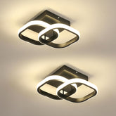 Comely 2 Packung LED Deckenleuchten Modern, 24W 2700LM Kleine quadratische LED Deckenleuchte, Innenbeleuchtung für Schlafzimmer, Wohnzimmer, Gang, Nat?¡ã1rliches Licht 4500K, Negro, 24cm