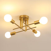 Comely Ceiling Lamp Vintage 4-Flammig, Industrial Deckenleucht Gold with E27-Socket, Chandelier Retro for Living Room, Bedroom, Dining Room, Hallway