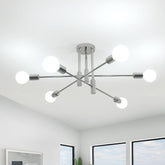 Comely Ceiling Lamp Chrome 6-Light, E27 Sputnik Chandelier Industrial, Ceiling Light Vintage Made Of Metal Adjustable Shape For Living Room Bedroom Dining Room Hallway, 72cm