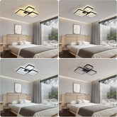 Comely LED Ceiling Light Dimmable Square, 57cm 45W Black Modern LED Ceiling Lamp with Remote Control for Living Room Bedroom, Dimmable 3000K-6500K