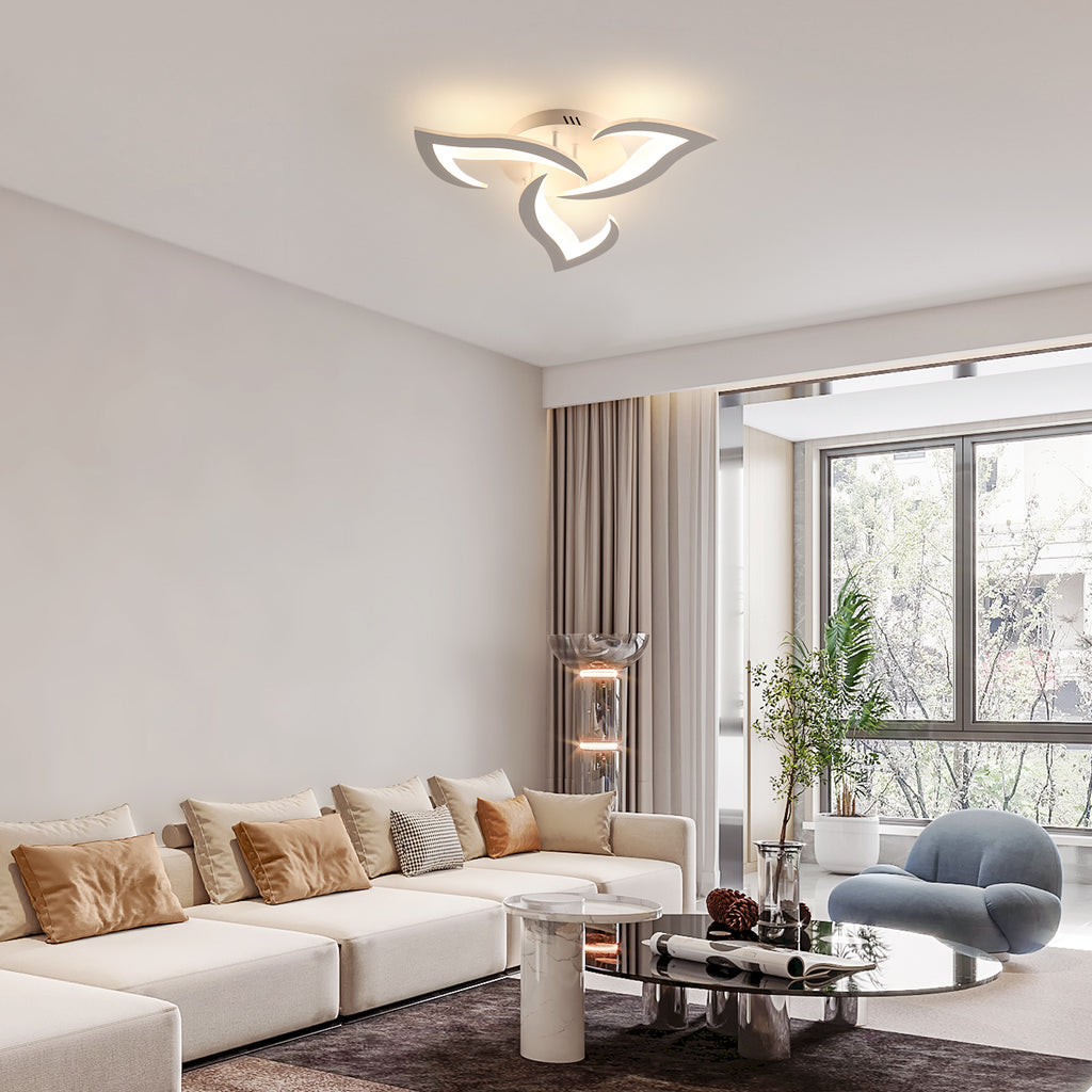 Comely Plafonnier LED Dimmable, Lampe de Plafond Moderne Acrylique 35W 3937LM, 3000K-6500K, Luminaire Plafonnier avec Télécommande pour Chambre Salon, Dia 58cm