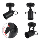 Comely Applique Murale Interieure, Réglable Spot LED Lampe Murale Rétro Industrielle E27, Luminaire Mural Interieur en Métal pour Salon Chambre Restaurant Cuisine, Noir
