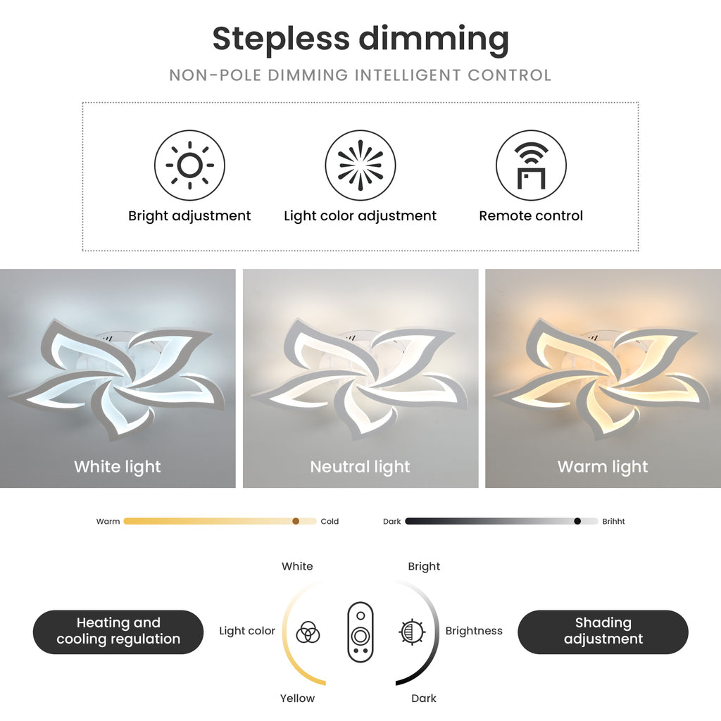 Comely Plafonnier LED Dimmable, Luminaire Plafonnier 40W 4700LM, Télécommande/APP, 3000k-6500k Φ60cm, Lampe de Plafond per Salon Chambre