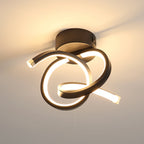 Plafoniera - Telaio in alluminio nero, luce calda