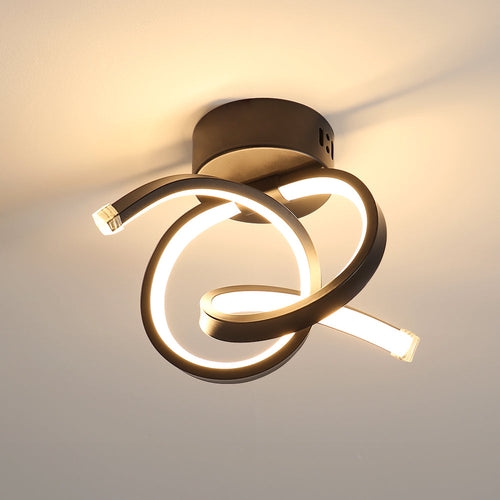 Plafoniera - Telaio in alluminio nero, luce calda