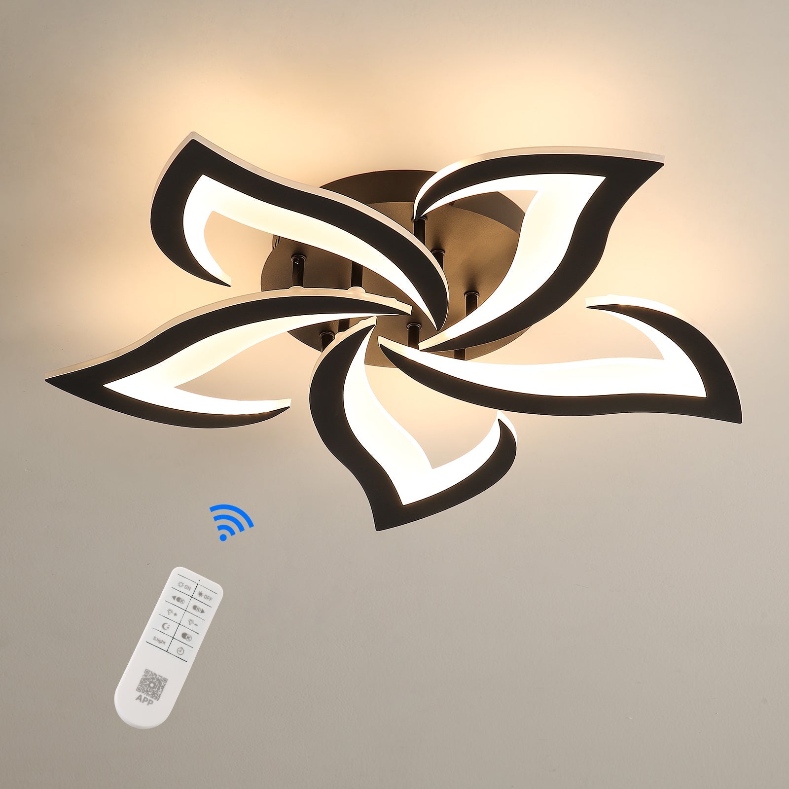 Ceiling Light - Black Acrylic Frame, Tunable and Dimmable