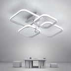 Lustre Moderne LED Comely, Luminaire De Plafond Design Carrés Blancs 60W 6750LM, Lampe De Plafond En Acrylique Pour Salon Chambre Cuisine Salle De Séjour Bureau, Lumière Froide 6500K