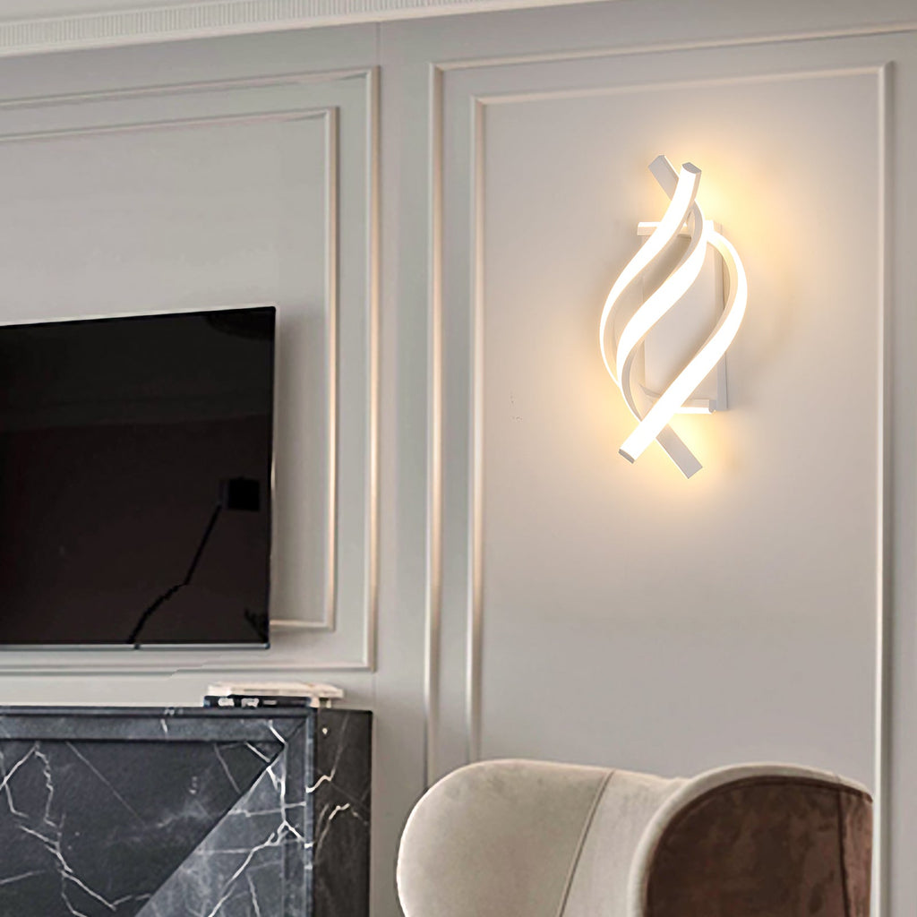 Applique da parete - Telaio in alluminio bianco, Luce calda