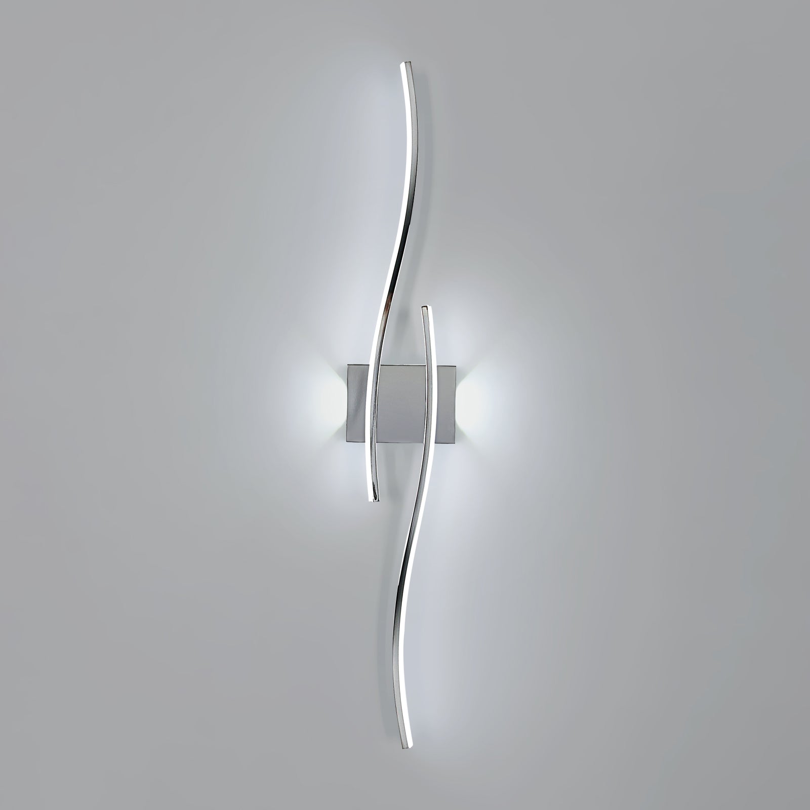Wandleuchte - Rahmen aus verchromtem Aluminium, weißes Licht
