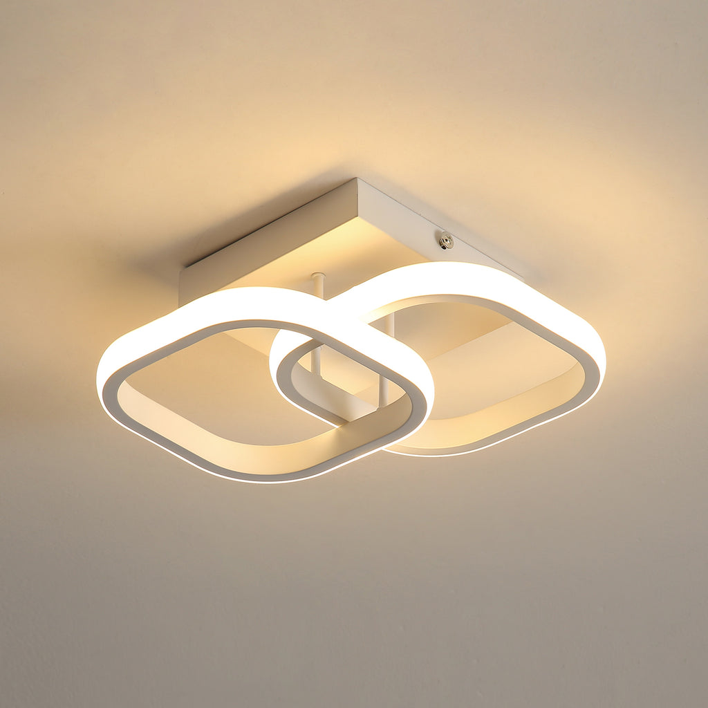 Deckenleuchte - Weißer Aluminiumrahmen, warmes Licht