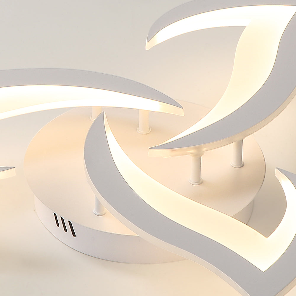 Comely Plafonnier LED, Luminaire Plafonnier 58cm 36W, Lustre Salon Moderne, Lampe de Plafond de Pétale pour Salon Chambre Cuisine Salle à Manger, Lumière Blanche Chaude 3000K, Blanc
