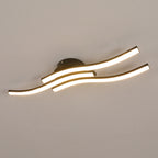 Comely Plafonnier LED, 3 Ondes Design 20W 2050LM Lampe de Plafond LED Moderne, Noir Luminaire Plafonnier LED Blanc Chaud 3000K pour Salon, Chambre, Cuisine, Couloir