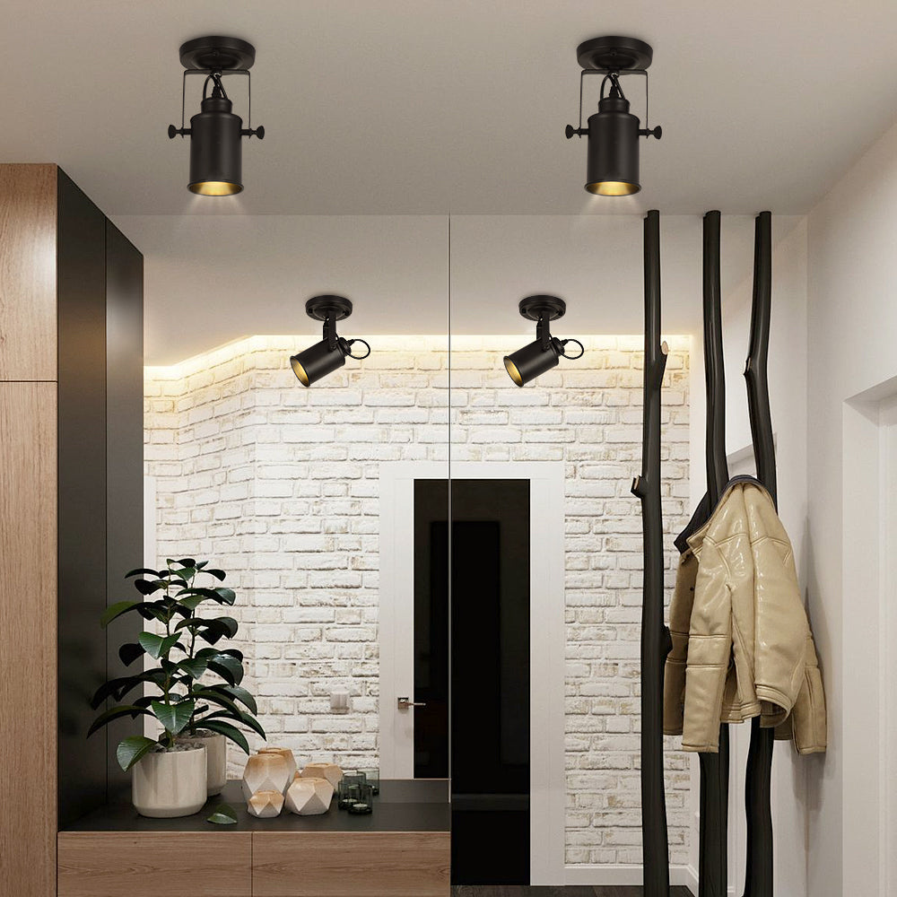 Comely Applique Murale Interieure, Réglable Spot LED Lampe Murale Rétro Industrielle E27, Luminaire Mural Interieur en Métal pour Salon Chambre Restaurant Cuisine, Noir
