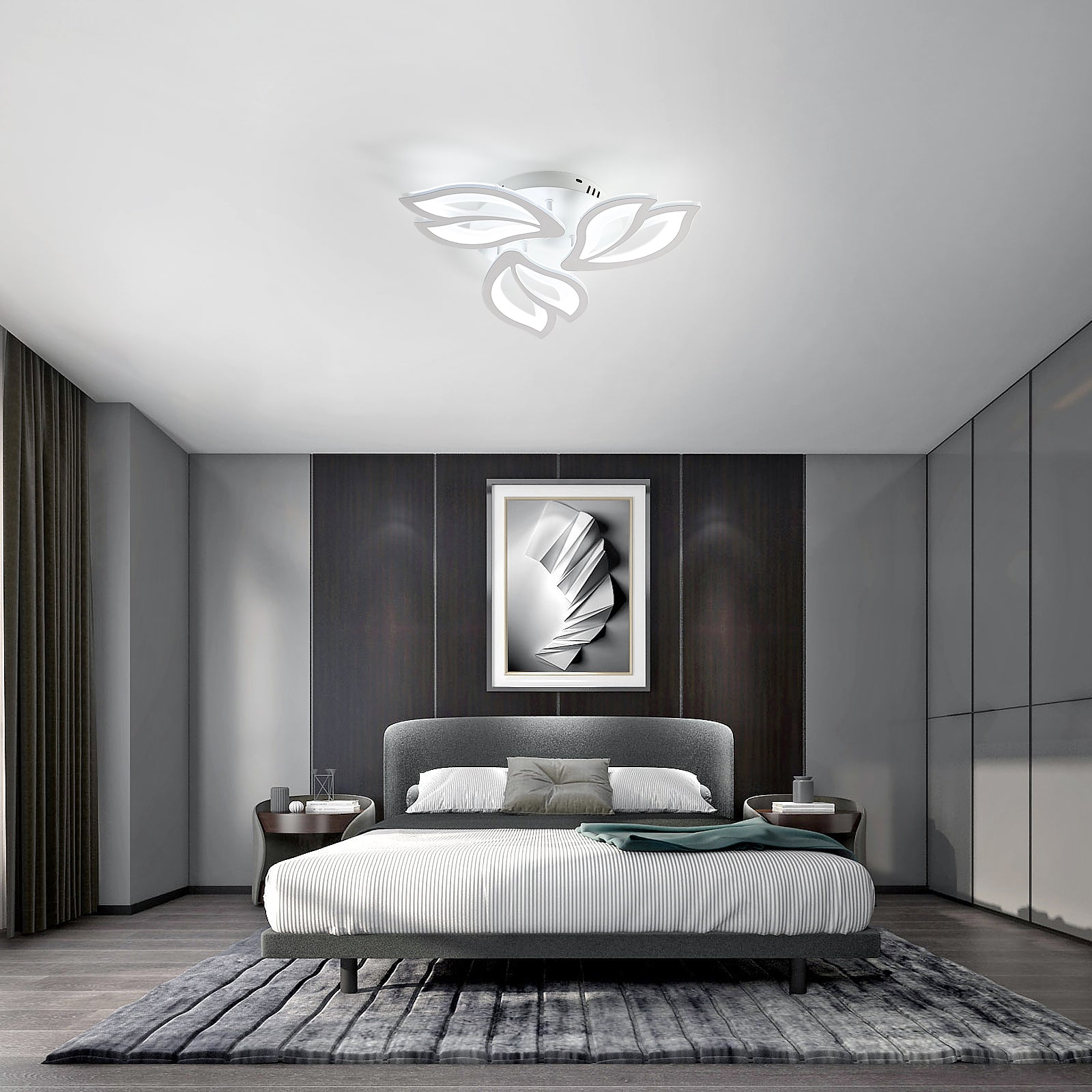 Ceiling Light - White Acrylic Frame, White Light