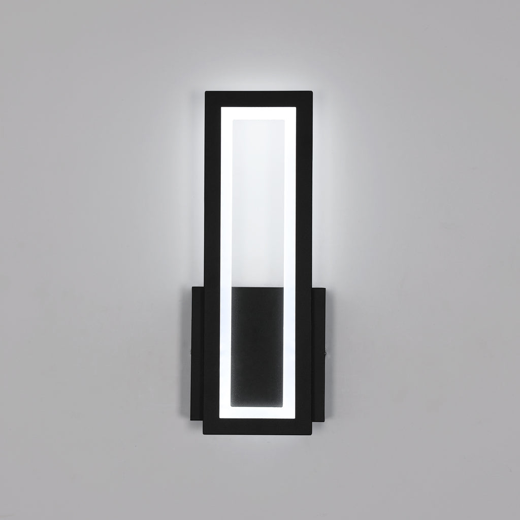 Lampada da parete - Struttura in acrilico nero, luce bianca