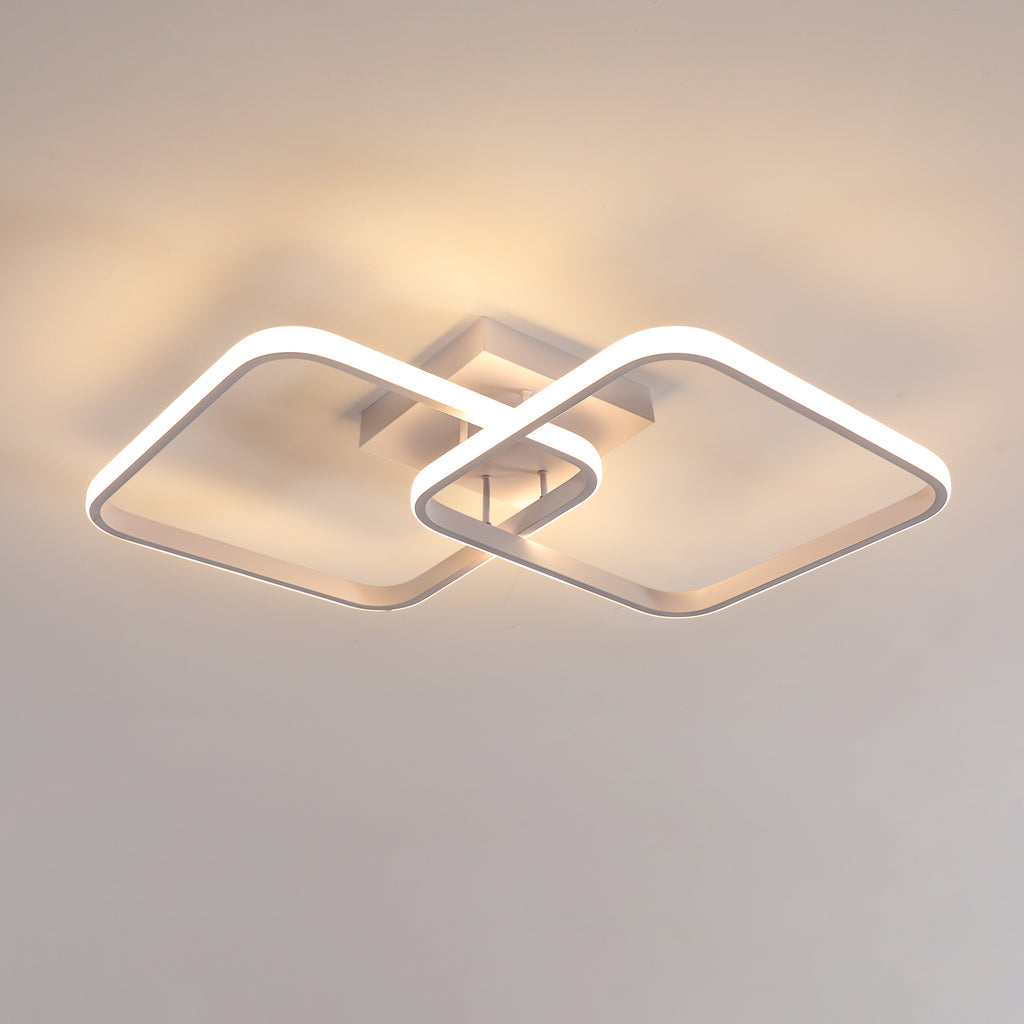 Ceiling Light - White Aluminium Frame, Warm Light