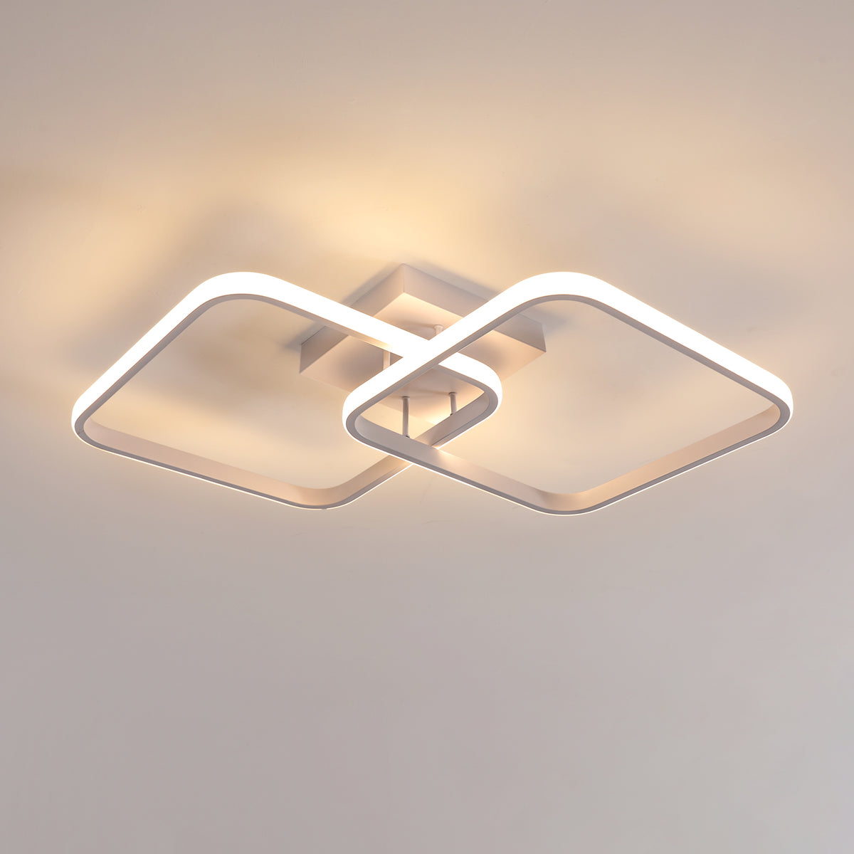 Deckenleuchte - Weißer Aluminiumrahmen, warmes Licht