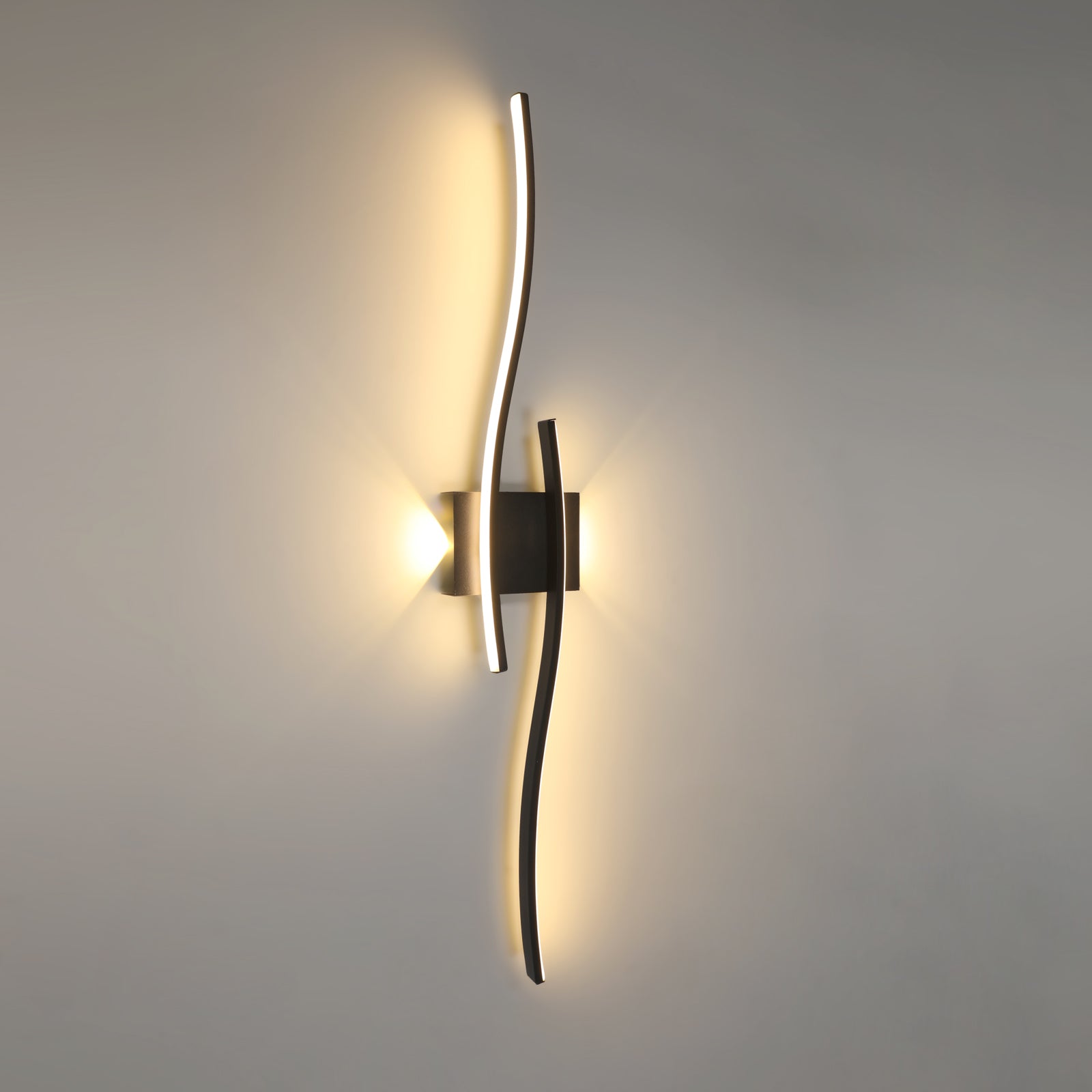 Wandleuchte - Schwarzer Aluminiumrahmen, Warmlicht