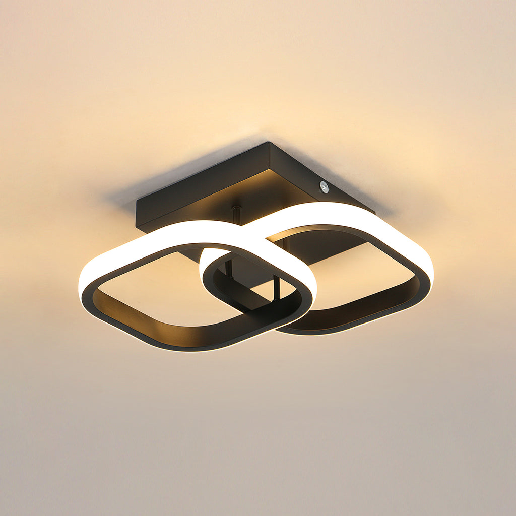 Ceiling Light - Black Aluminium Frame, Warm Light