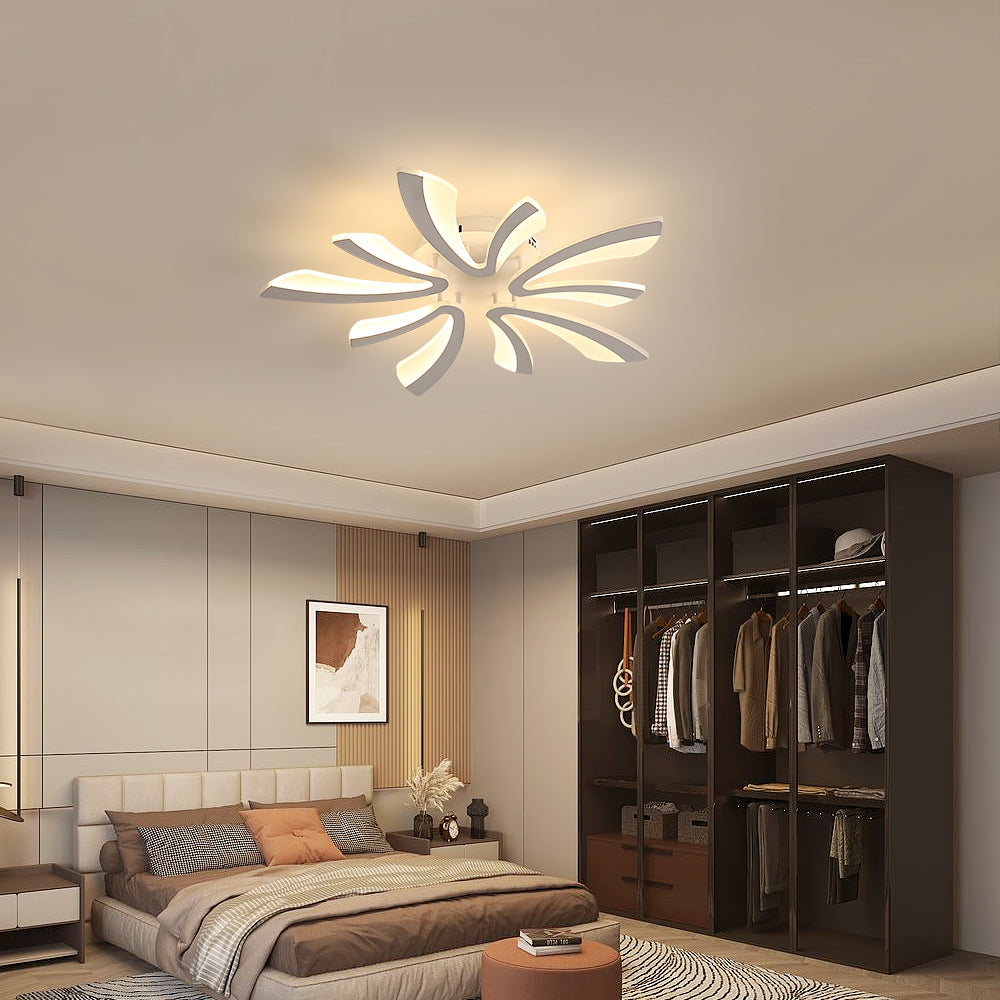 Comely Plafonnier LED Dimmable, Luminaire Plafonnier Salon Télécommande, 48W 5400LM 3000k-6500k Dia 70cm Lampe de Plafond per Chambre Salle à manger, Blanc