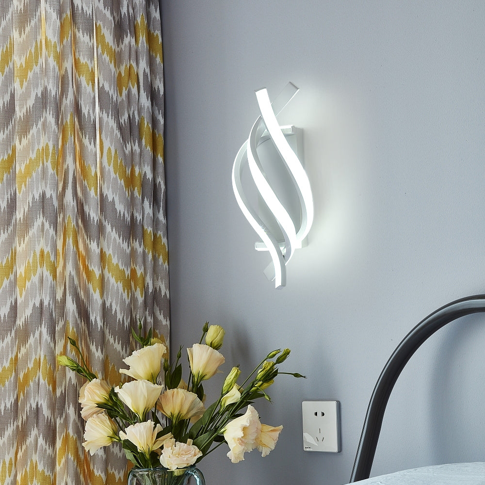 Applique da Parete - Struttura in Alluminio Bianco, Luce Bianca