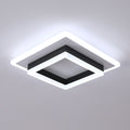 Ceiling Light - Black & White Acrylic Frame, White Light