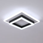 Ceiling Light - Black & White Acrylic Frame, White Light