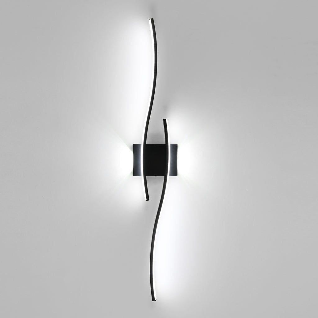 Wandleuchte – Schwarzer Aluminiumrahmen, weißes Licht