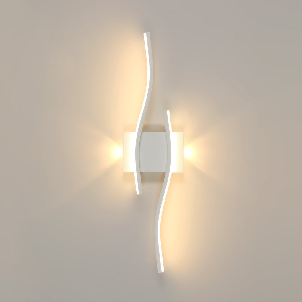 Applique da parete - Telaio in alluminio bianco, Luce calda