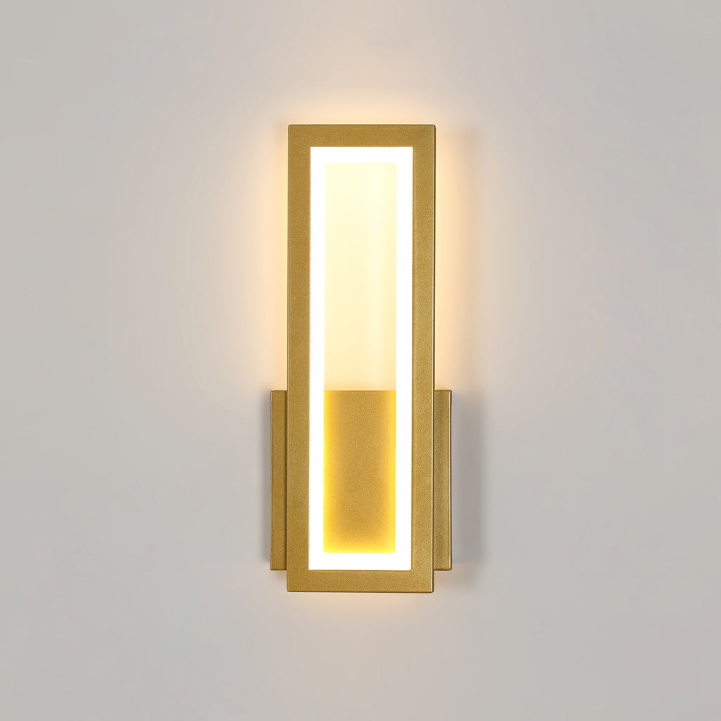 Applique - Cornice in acrilico dorato, Luce calda