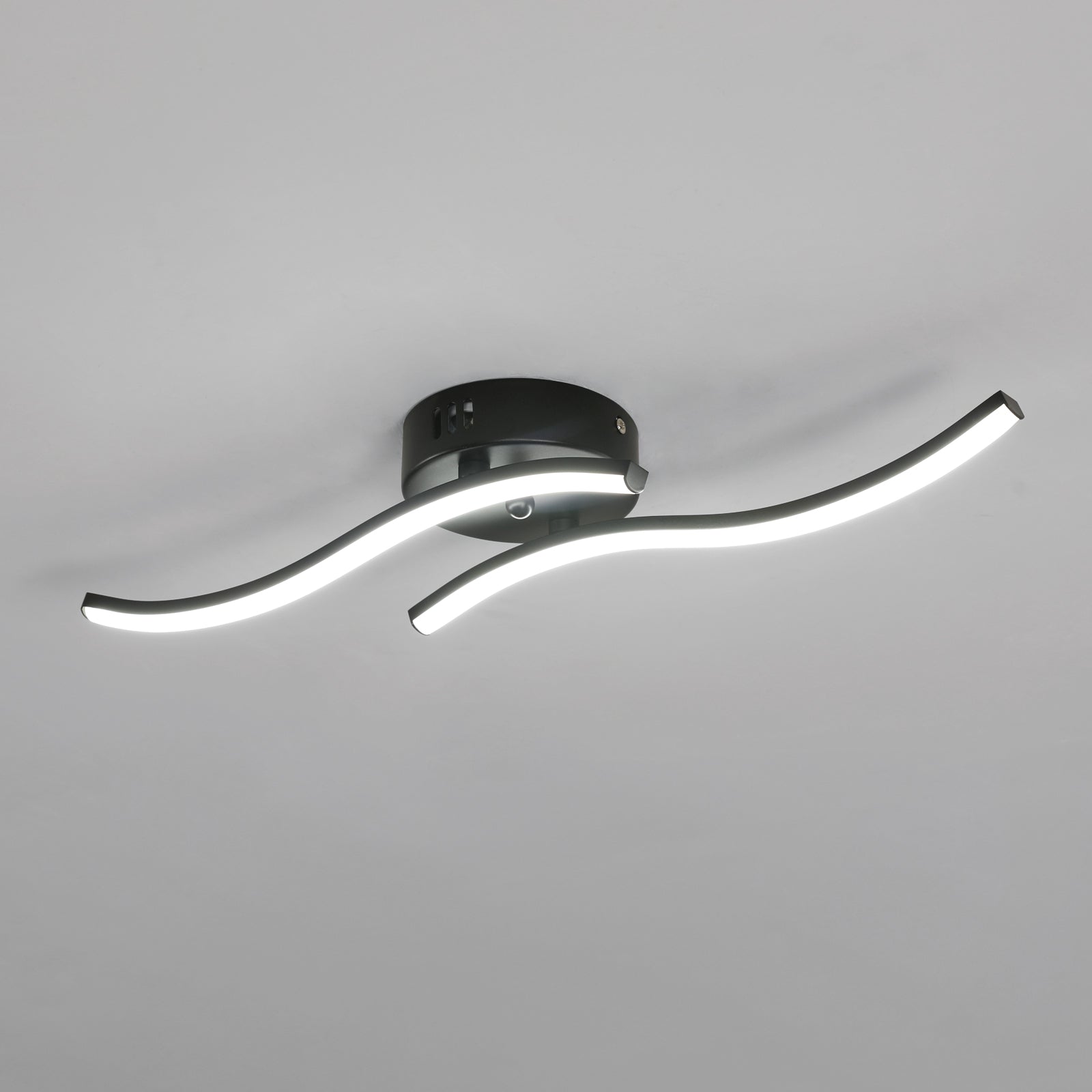Ceiling Light - Black Aluminium Frame, White Light