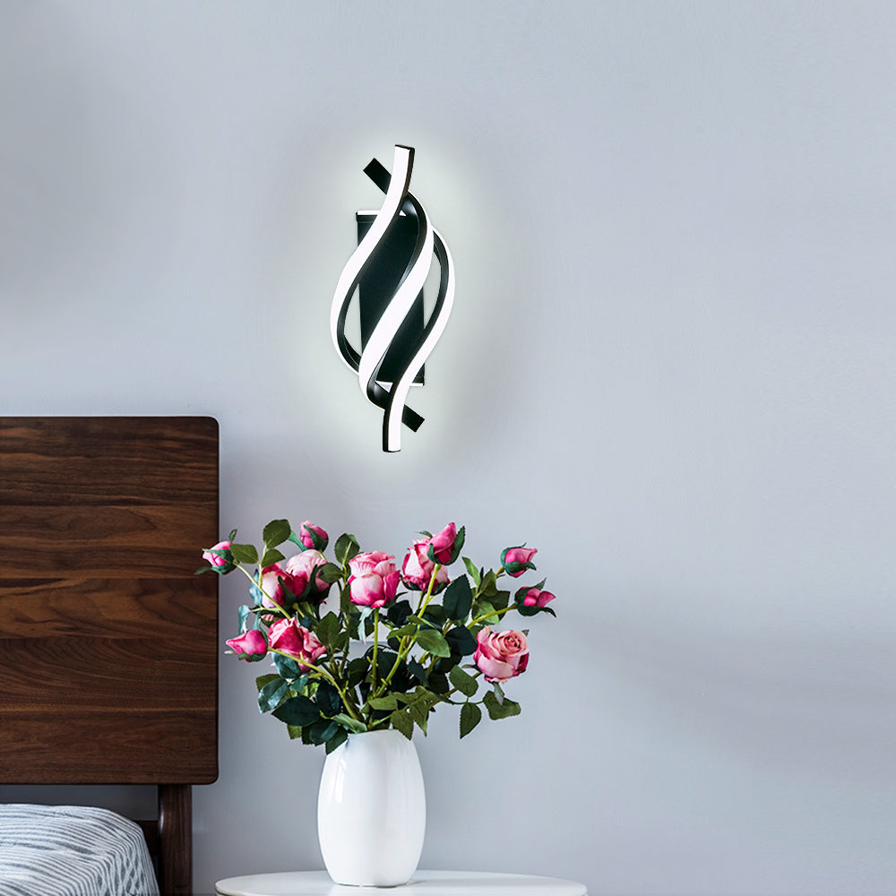 Lampada da parete - Telaio in alluminio nero, luce bianca