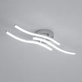 Comely Plafonnier Moderne, Argenté Elégant 3 Forme de Vague Luminaire Plafonnier Blanc Froid 6500k, Lampe LED Plafond pour Salon, Chambre à Coucher, Cuisine et Salle à Manger
