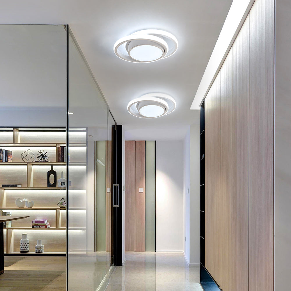 Comely Plafonnier LED, 32W 2350LM, Diamètre 28cm, Design Moderne Rond pour Couloir, Balcon, Chambre, Corridor, Blanc Froid 6500K