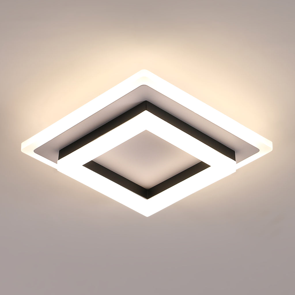 Ceiling Light - Black & White Acrylic Frame, Natural Light