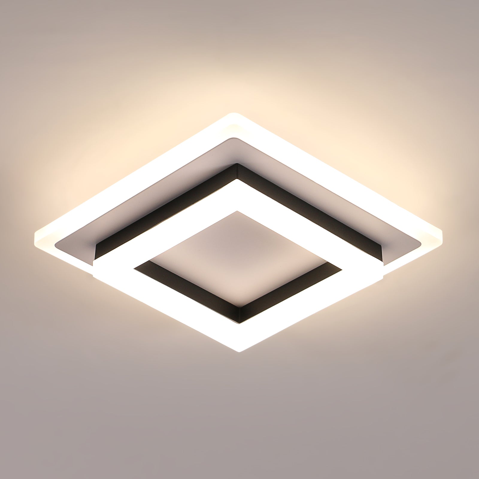 Ceiling Light - Black & White Acrylic Frame, Natural Light