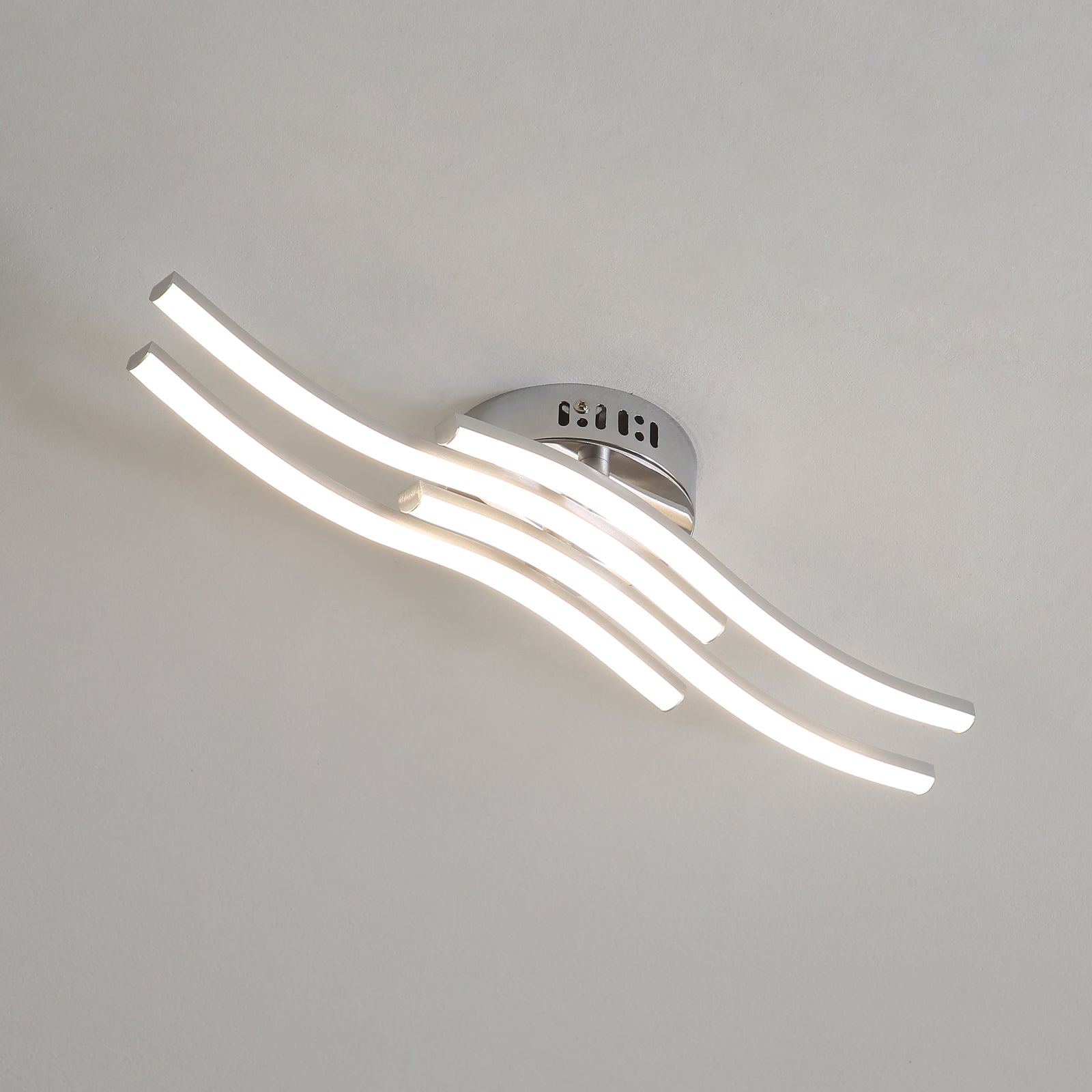 Ceiling Light - Silver Aluminium Frame, Natural Light