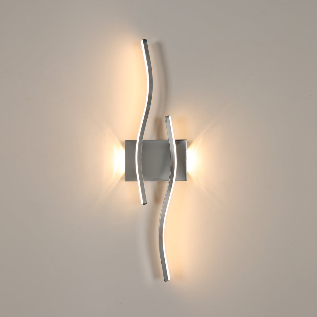 Wandleuchte – Chrom-Aluminiumrahmen, warmes Licht