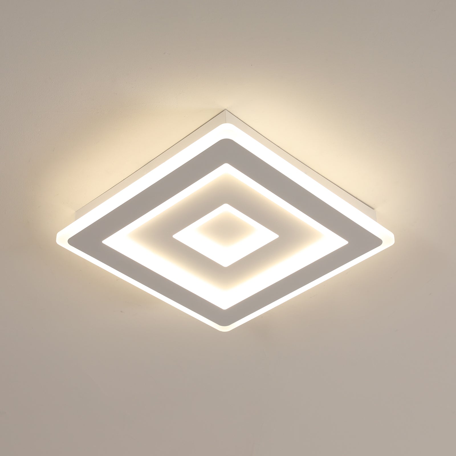 Comely Plafonnier LED Carré Moderne, 36W 28cm Lampe de Plafond LED, Blanc Luminaire Plafonnier Intérieur pour Chambre à Coucher, Salon, Couloir, Lumière Naturelle 4500K